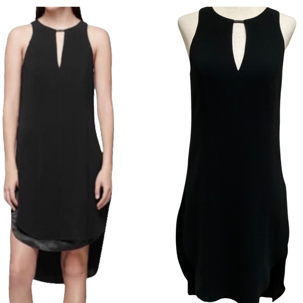 New Rag and Bone Alyna Black Silk Keyhole High/Low Hem Dress